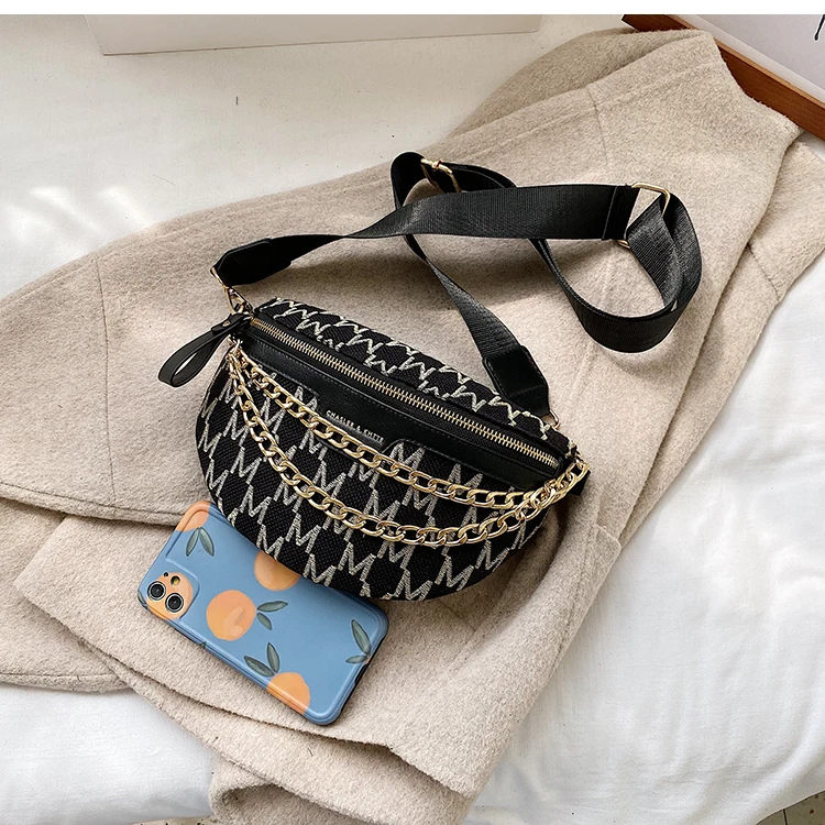 с доставкой Chain Small Fanny Packs 2021winter Fashion Women's waist bag Packs Female Phone Purses Ladies Chest Messenger Bags