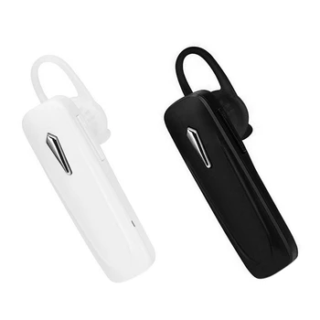 

2 Pcs M163 Mini Bluetooth Headset Handsfree Wireless Earbuds Sport Stereo Bass Earphones with Mic, Black & White
