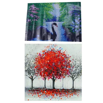 

100% Full DIY 5D Diamond Painting Red Tree Cross Stitch Diamond Embroidery & Swan Scenery