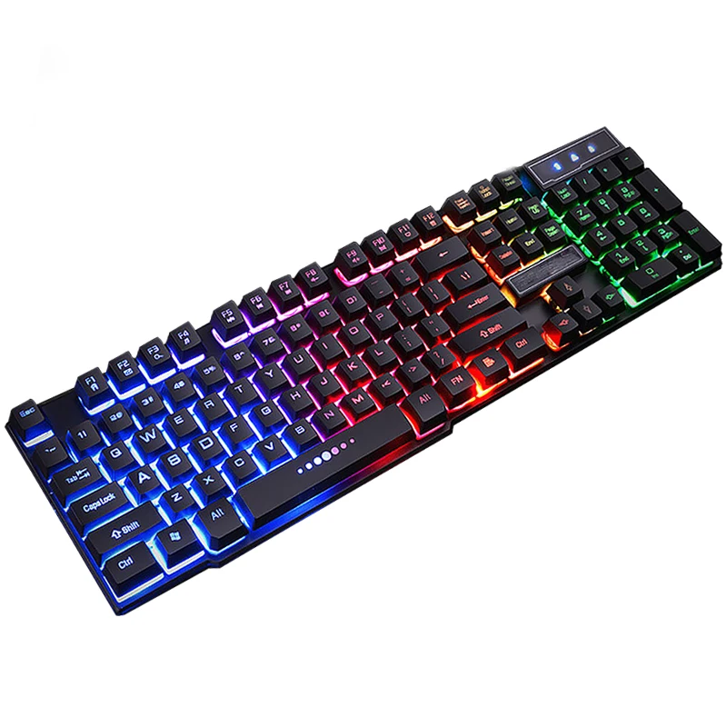 Клавиатура 108 клавиш RGB светодиодный с подсветкой USB Проводная для ноутбука компьютер эргономичная мембранная клавиатура
