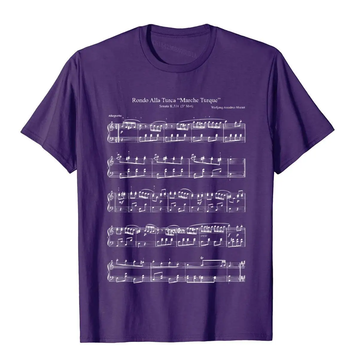 Mozart music notes score - Rondo alla Turca Funny T-shirt__97A164purple
