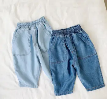 

2020 New Girls Boys Denim Harem Pants Spring Summer Fashion Kids Jean Pants 1-7t PY885