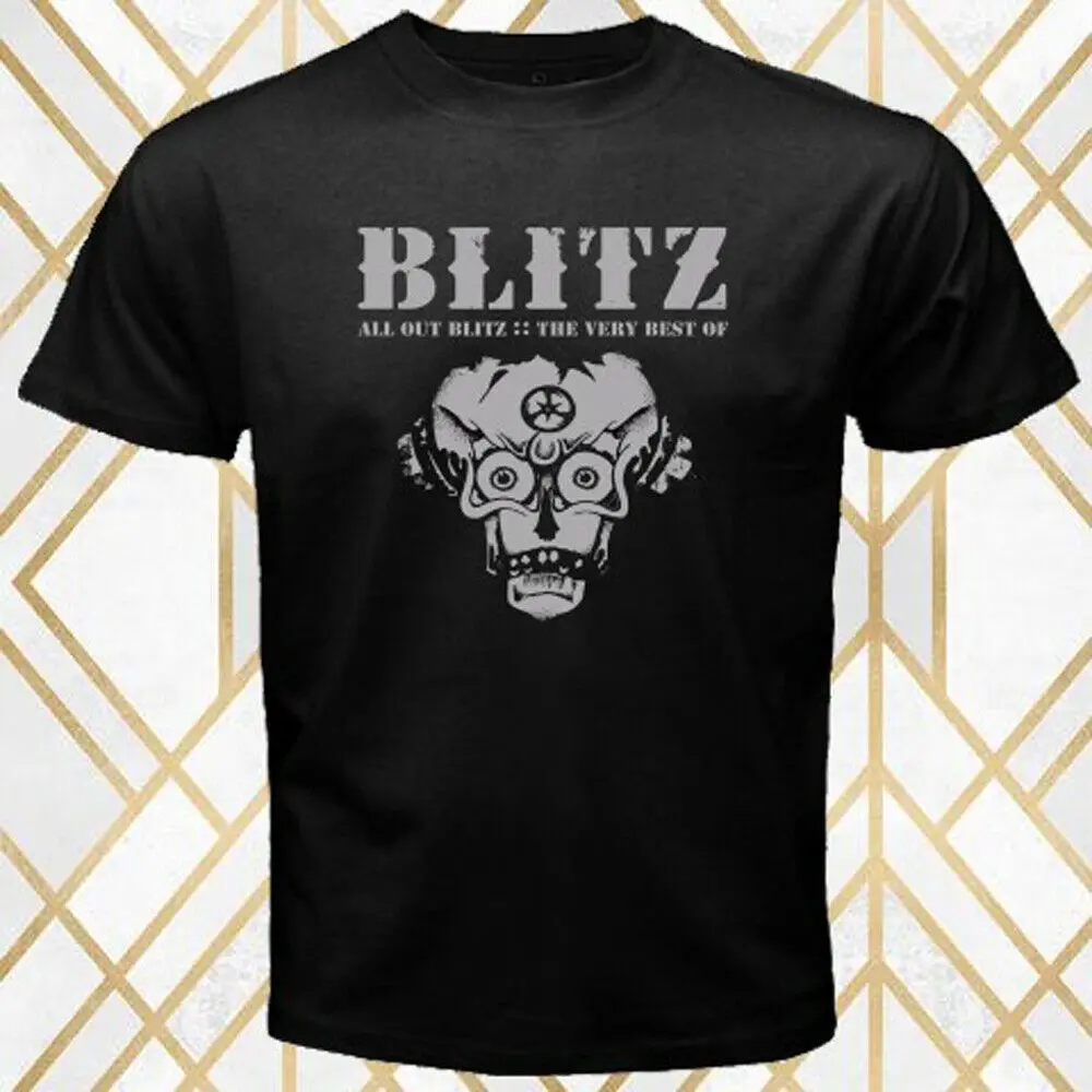Blitz панк рок группа Обложка альбома Логотип Мужская Черная футболка |