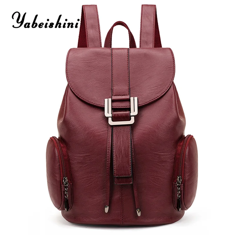 

High quality Leather Backpack for women Shoulder bag sac a dos Bag school bag for teenage girls Mochila Feminina travel backpack