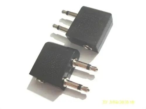 100PCS Airline Airplane Earphone Headphone Jack Adapter 3 5mm Adapter New