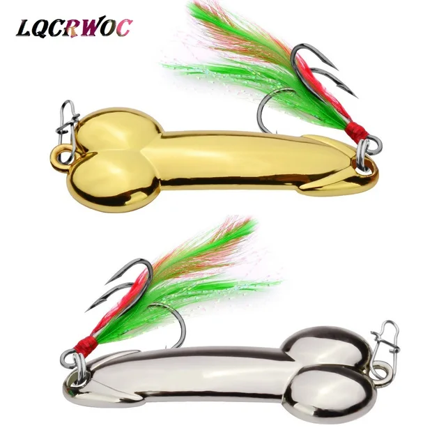 Hot NEW Metal Spoon penis fishing lures Sequin lure Artificial bait