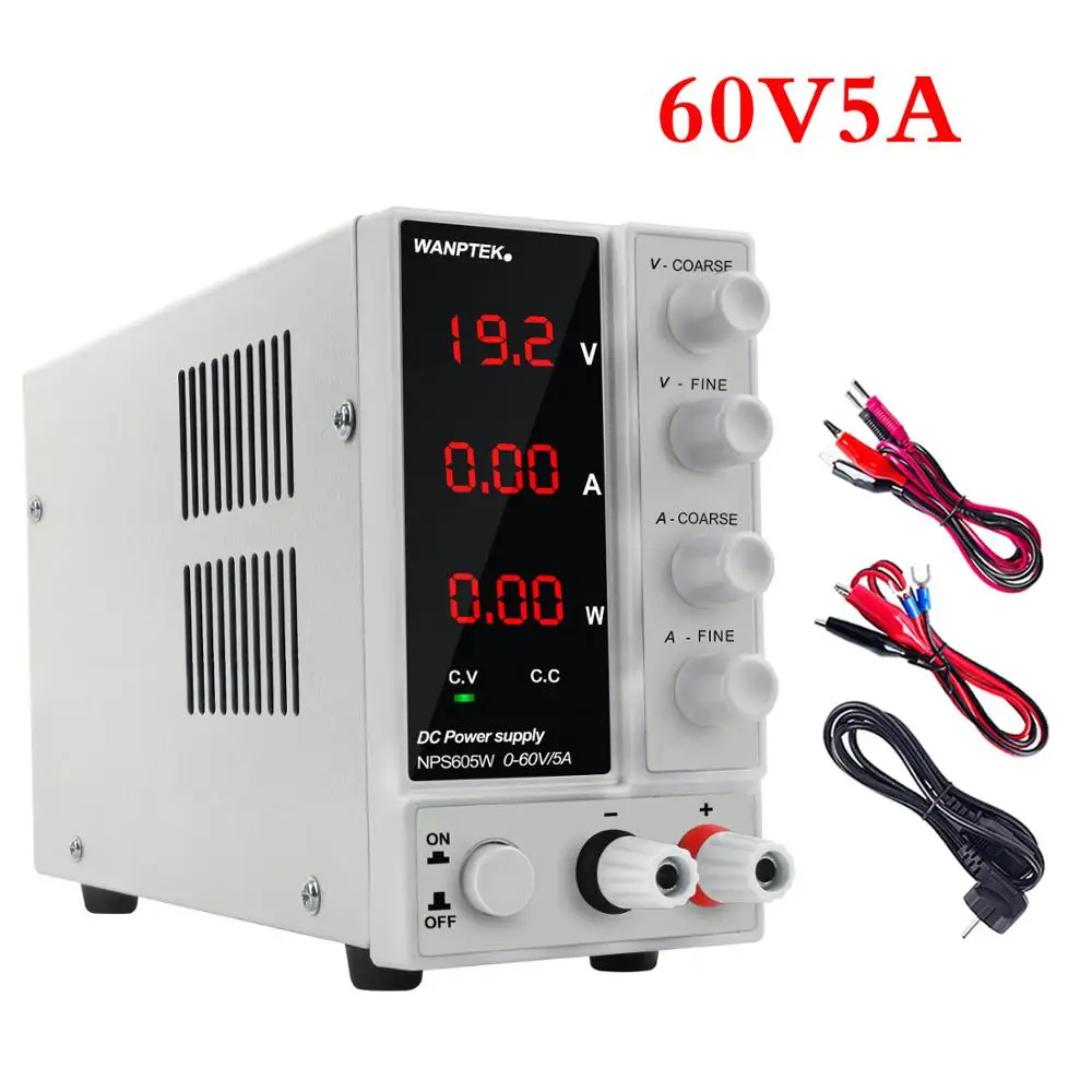 

Wanptek Adjustable Power Supply 60V 5A Laboratory Newest Regulated DC Lab Voltage Regulator Stabilizer Switching Bench Source