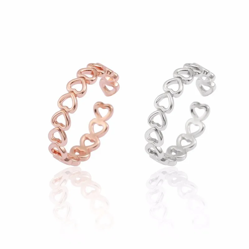 Корейский стиль Открытое кольцо в форме сердца набор парных колец для женщин