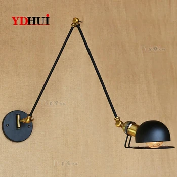 

long arm three telescopic, wrought iron lamp decoration club booth French small cafe wall lamp of the head of a bed