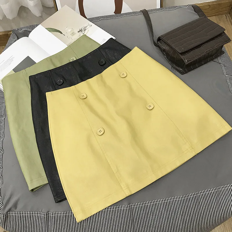 

Stock WOMEN'S Dress Processing Autumn Solid Color Skirt Korean-style Versatile Elegant Hipster A- line Short Skirt 11.1
