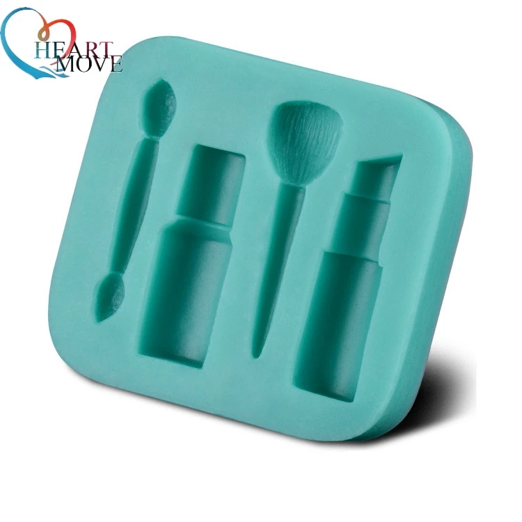 

Newly Fashion Blush Lipstick Makeup Fondant Chocolate Silicone Molds DIY Soap Biscuit Ice Mould Kitchen Baking Cake Tools 9086