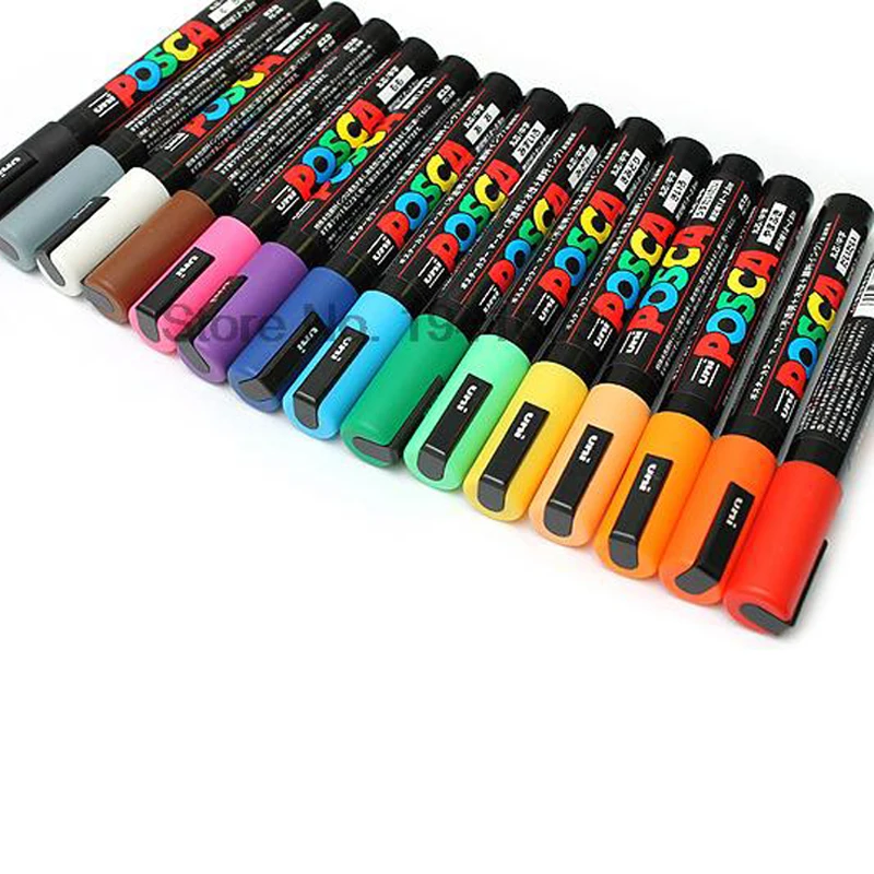 Uni Posca PC 5M цветные маркеры для рисования школьные и офисные принадлежности