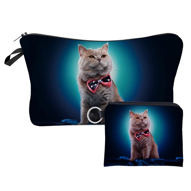 Jom Tokoy 2 PCS Printed Makeup Bag Cute Animal Pattern Cosmetic Bag Set for Women Combination Gift Organizer Bag HLZH223