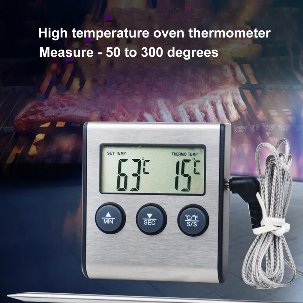 Цифровой термометр для мяса нержавеющий зонд барбекю DIY термометр для приготовления пищи Термометр для барбекю Температура приспособления для сигнализации