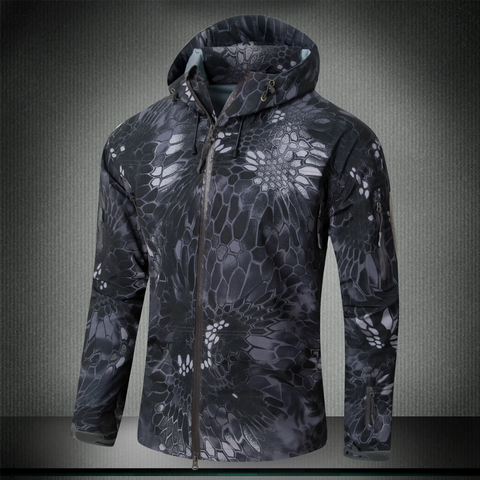 Мужская куртка жесткий водонепроницаемый пальто для охоты военный тактический на открытом воздухе одежда камуфляж для пустыни - Цвет: Python