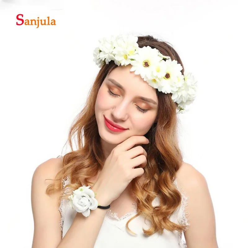 Sun Gerbera гирлянда из цветов очаровательные женские аксессуары для волос Свадебные для невесты Вечерние головные уборы пляжные вечерние украшения hg05