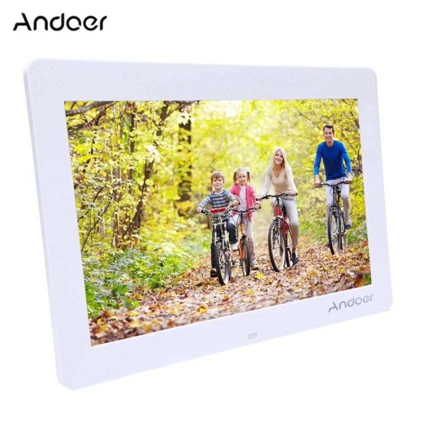 Andoer 1" в ширину Экран HD светодиодный цифровая фоторамка цифровая Высокая Разрешение 1280*800 электронные фото рамка пульт управления - Цвет: Белый