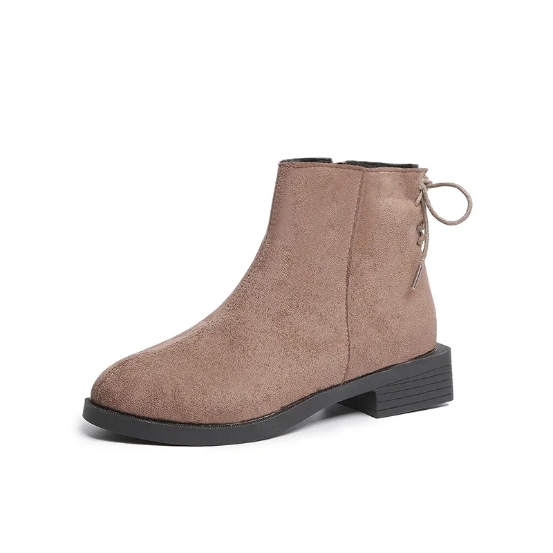 

Martin Boots Women's 2019 Autumn And Winter New Style Europe And America Dull Polish Suede Short Boots Students Trend Versatile