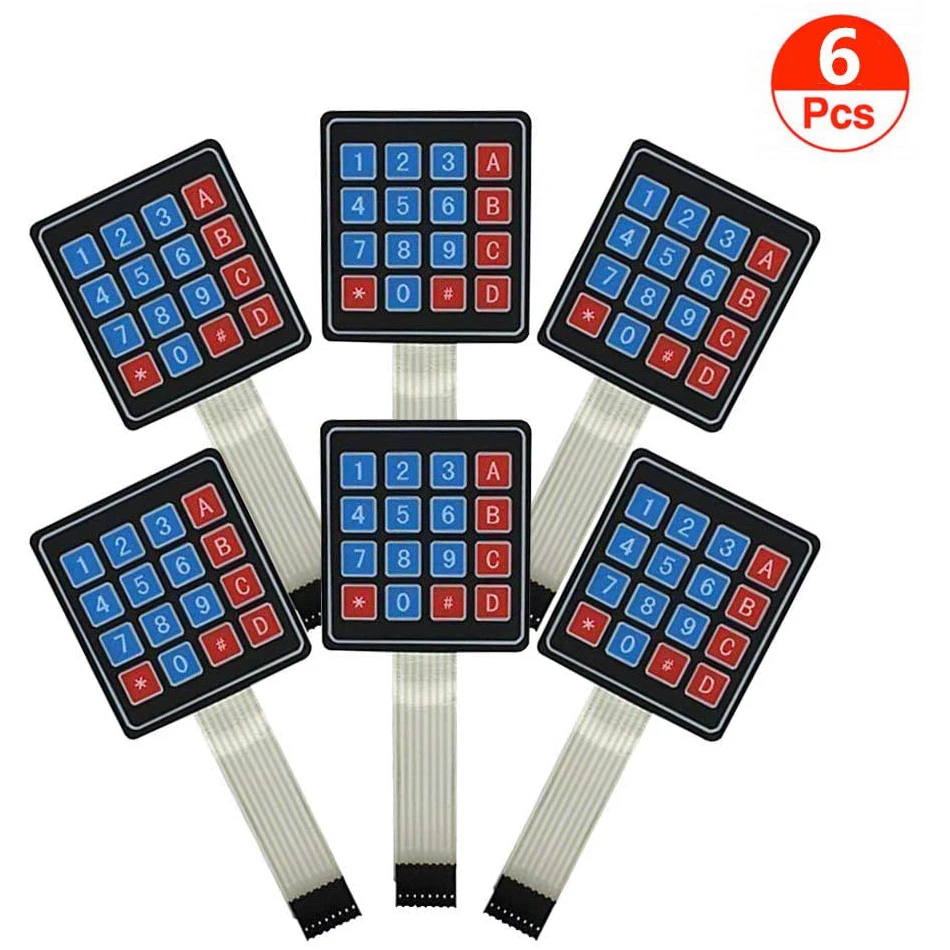 6pcs Arduino Keypad, 4x4 Universial 16 Key Switch Keypad Keyboard for ...