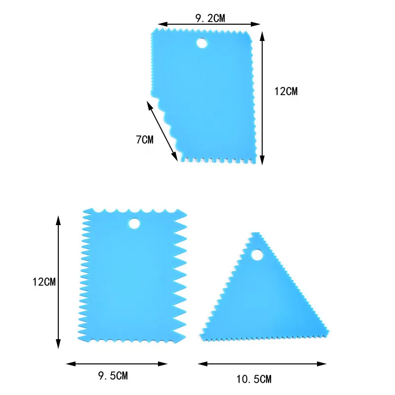 Urijk 3 шт./компл. тесто резак для торта, хлеба выпечки пастообразных скребок для инструментов торт лезвие силиконовые шпатели для торта для кондитерских изделий - Цвет: style 2 blue