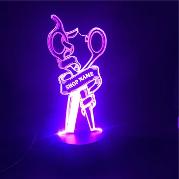 

3D Lamp Barber's Scissors 7 Color with Remote The Alarm Clock Base Nightlight Cute Gift Battery Powered Usb Led Night Light Lamp