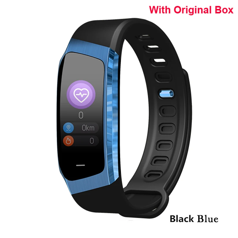 Black blue Новинка 696, E18, умный Браслет, измеритель артериального давления, пульсометр, фитнес-трекер, Смарт-часы, IP67, водонепроницаемый спортивный браслет - Цвет: Black blue