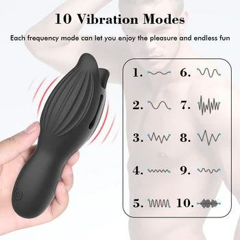 10 Modes Penis Delay Trainer Male Masturbator Vibrator Automatic Oral Climax Sex Glans Stimulate Massage Erotic Sex Toys for Men 3