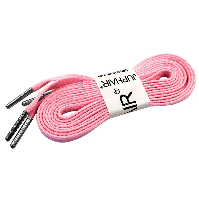 11 Fluorescence Pink 1 пара плоских полиэфирных хлопковых шнурки под заказ с серебристыми металлическими наконечниками фиолетовые шнурки для пеших прогулок тапки шнурки для обуви черные 140 см - Цвет: 11 Fluorescence Pink