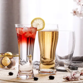 

Creative Retro Lead-free Crystal Glasses with Narrow Waist Resistant To High Temperature Clear Juice Glass Household Beer Glass