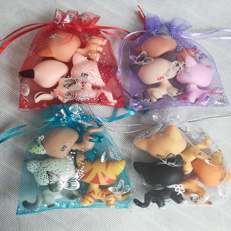 3 шт Случайные животные стоячие игрушки lps короткие волосы кошка колли такса спаниель отличный Дэн игрушка для ребенка подарок