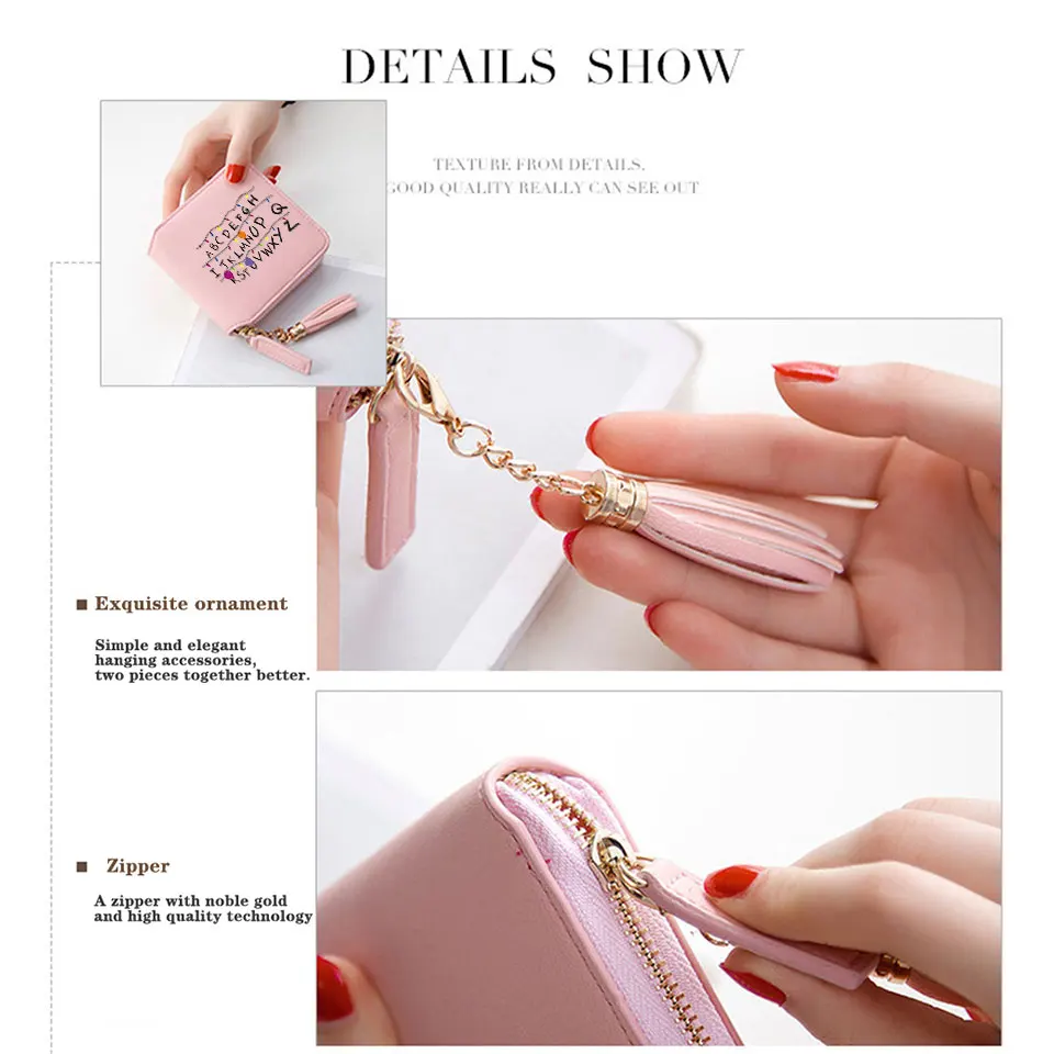 Stranger Things wallet femal Harajuku style wallet Women Mini Purse Accessories Short Zipper card Bags Lady card wallet