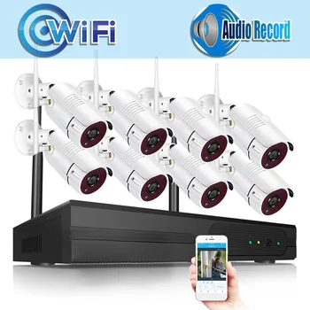 

CCTV Camera Security System Surveillance Kit 960P NVR 8CH CCTV System 8PCS IR Outdoor P2P Wireless Wifi IP Sound recording