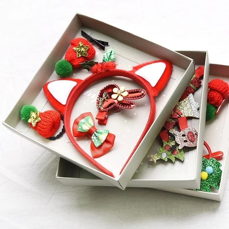 Baby Hair Ornaments Kids Christmas Hairclip Set Hairclip Accessories Girls' Xmas Gifts 1 Set