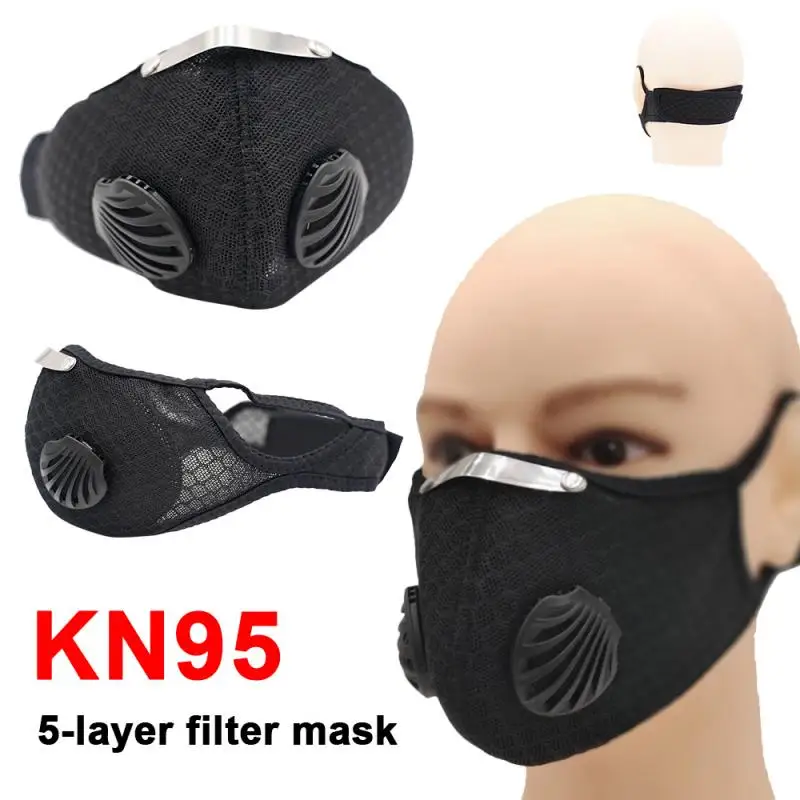 

1pc N95 Mask With Filter Activated Carbon PM 2.5 Anti-Pollution Running Cycling Mask respirator ffp3 Anti-Pollution safety masks