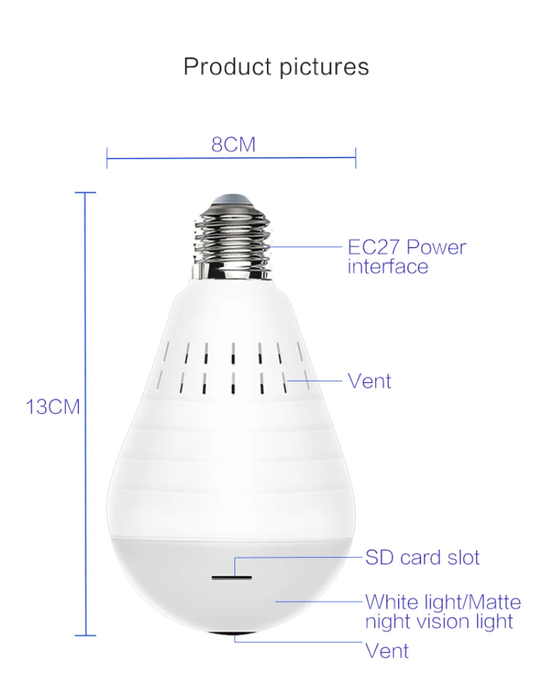 EC75D-P12, широкий угол обзора, Wi-Fi, HD 720 P/960 P, ip-камера безопасности, веб-камера, ИК, светильник ночного видения, модная лампа для камеры