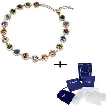 

SWA 2020 New Fashion Exquisite Colorful Colorful Black Pink Necklace Gives Wife The Best Gift For Mother's Classic Birthday