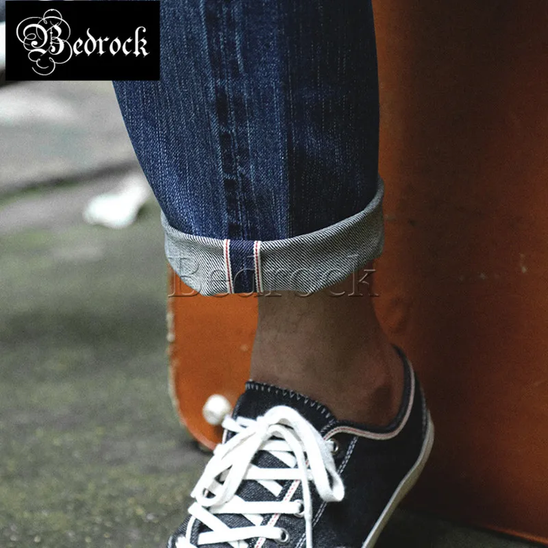 MBBCAR summer thin slim classic pencil pants cat whiskers distressed cropped jeans male vintage raw denim one washed jeans 7247