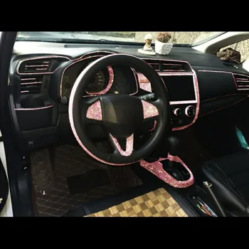 

DIY Sticker For Car Auto Vehicle Decor Bling Crystal Rhinestone Luxurious 24*19cm Pink Car Decoration Stick Drill For Phone HOT
