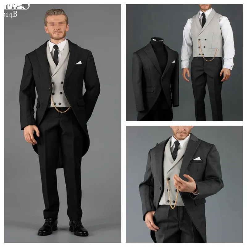 

Фигурка в масштабе 1:6, Одежда для куклы, мужской костюм в британском стиле, смокинг для экшн-фигурки 12 дюймов, аксессуары для кукол, голова и тело в комплект не входят, A0541