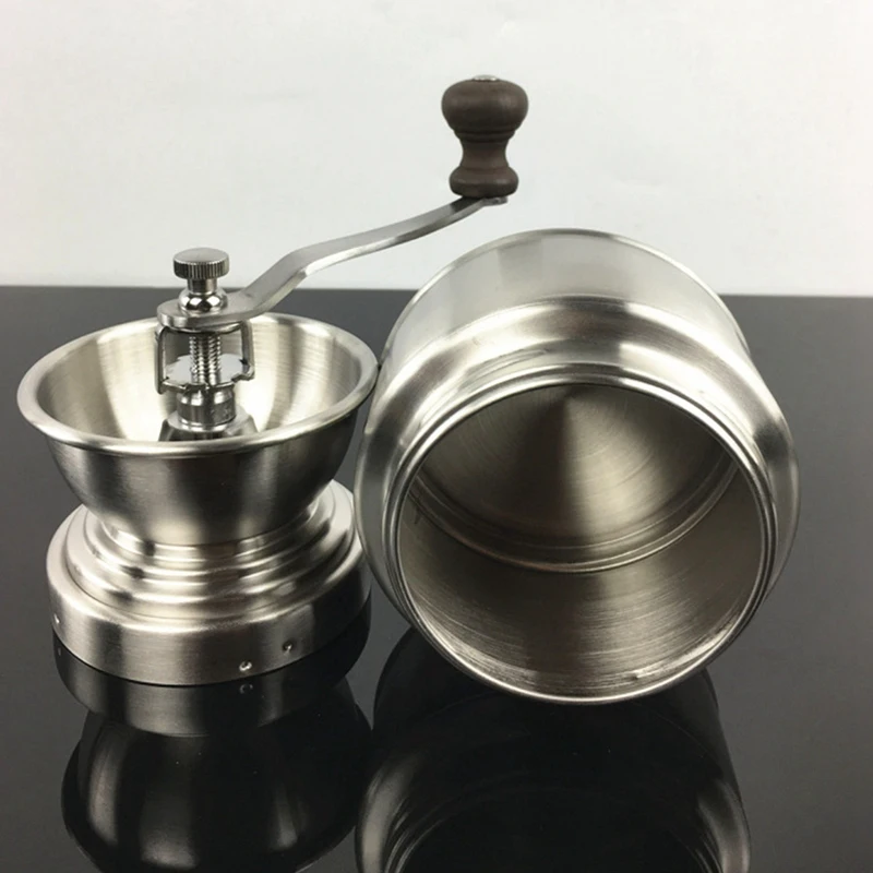 Portable Stainless Steel Hand Manual Coffee Grinder Handmade Bean Pepper Spice Burr Mill Kitchen Grinding Tool for Home