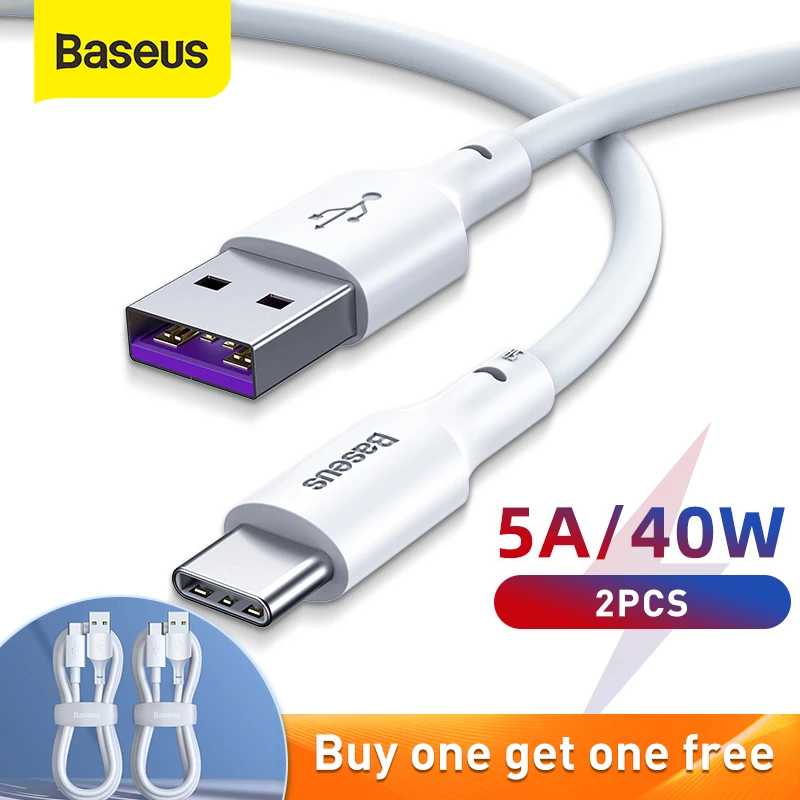 2x Kabel Baseus 5A/40W 1.5M za $2.99 / ~11zł