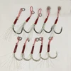 100pcs/Lot Assist Hook Fishing Lure Slow Jigging Fish Cast Jigs Barbed Single Jig Hooks Thread Feather Pesca Carbon Steel Peche 5