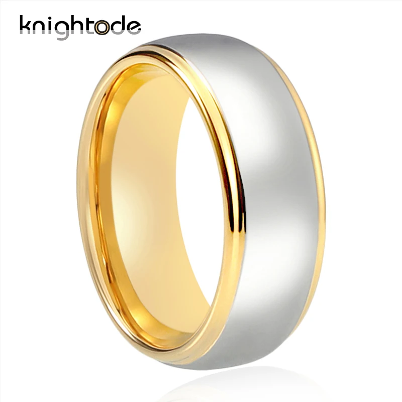 8 мм 6 мм модное кольцо из карбида вольфрама обручальное кольцо шаг золотого цвета Полировочный центр для мужчин и женщин обручальное кольцо ювелирные изделия