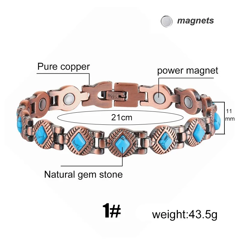 Vintage Copper Magnetic Bracelets For Women Pain Relief Pure Copper Adjustable Bio Energy Blood Pressure Accessory Bracelet