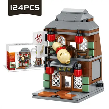 

Chinese Style MU 3D Puzzle Chinatown Street View Architecture, Building Blocks Technic DIY Toy for Boys Children