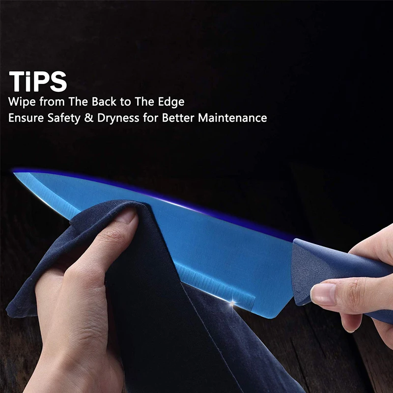 Синий Профессиональный кухонный нож шеф повара набор кухонных ножей из