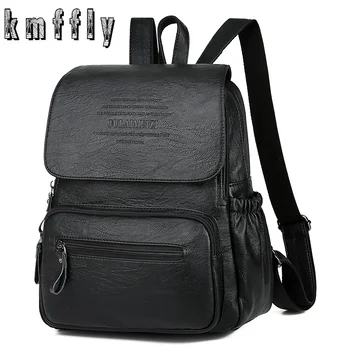 

Fashion Women Soft PU Leather Backpacks Ladies Bagpack Large Capacity School Bags For Teenage Girls Travel BackPack Mochila 2020