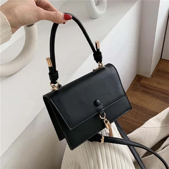 

European style Fashion New Women Handbags 2020 PU Leather Female bag Simple Crossbody bag Commuter lady tassel Shoulder bag