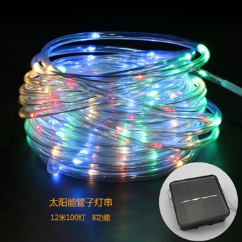 

Led Lamp 12m Rainbow Tube Decorative Light 100LED Solar Copper Wire Tube Light 8 Mode Outdoor Waterproof String-colored Light