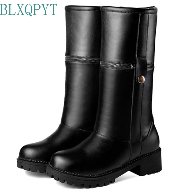 

BLXQPYT Winter Thick Fur Snow Women Platform Size 34-52 Botas Mujer Invierno Long Platform Knight Shoes Boots Heel 4.5cm 935